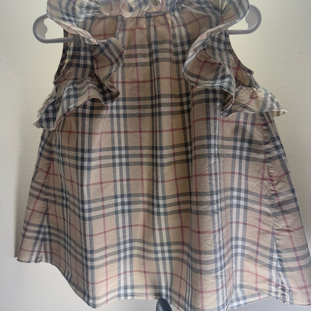 Plaid Ruffle Sleeveless Top